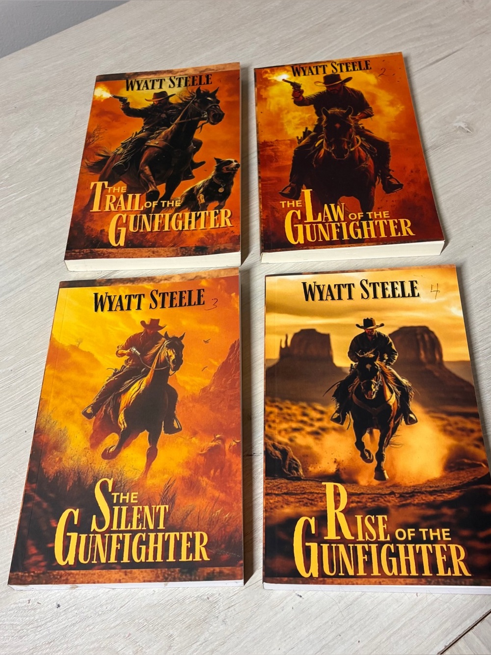 Lot of Four Wyatt Steele Gunfighter Series Western PB 2024 Trail Law Silent Rise